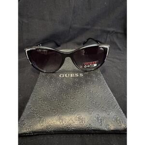 Guess Black Cat Eye Sunglasses with Rhinestone Detail